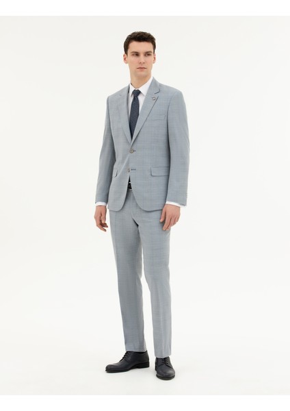 Erkek Açık Mavi Slim Fit Takım Elbise 50285267-VR003