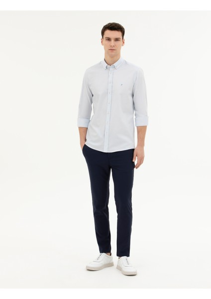 Erkek Açık Mavi Slim Fit Uzun Kollu Gömlek 50284872-VR003