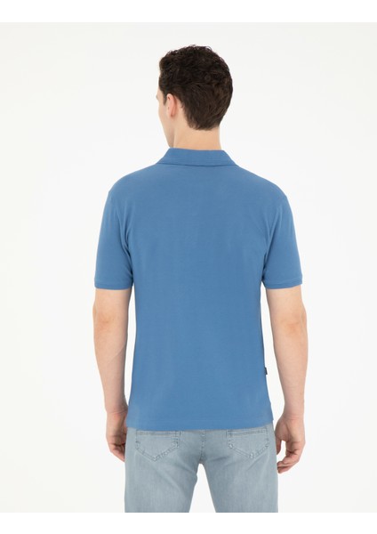 Erkek Koyu Mavi Slim Fit Basic Tişört 50280754-VR032