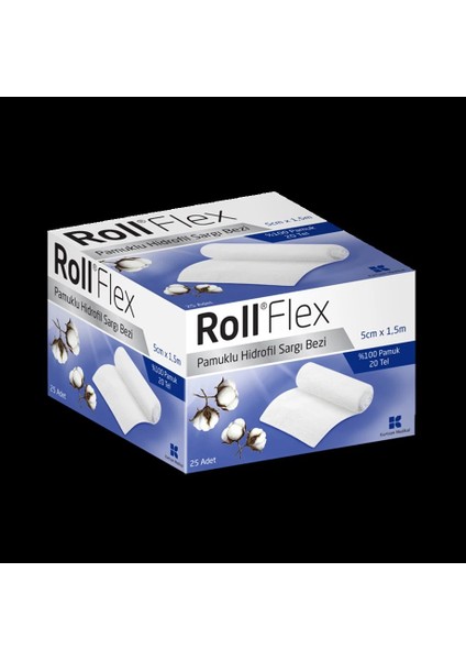 Flex Hidrofil Sargı Bezi 5 cm x 1,5 Metre 25 Ad