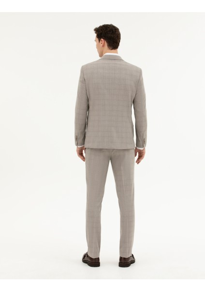 Erkek Açık Kahverengi Slim Fit Takım Elbise 50285267-VR002