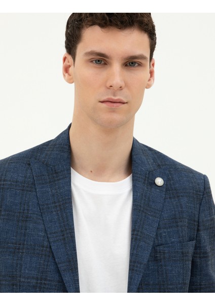 Erkek Lacivert Slim Fit Yün Karışımlı Ceket 50284942-VR033 fiyatları