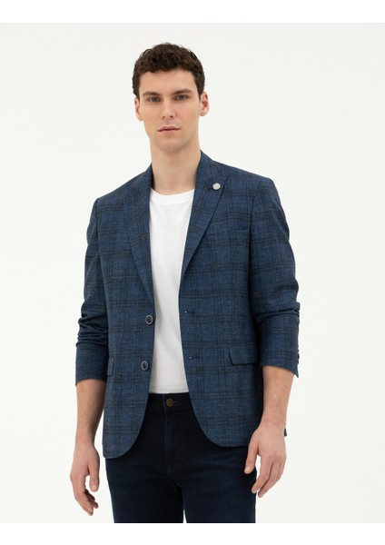 Erkek Lacivert Slim Fit Yün Karışımlı Ceket 50284942-VR033 modelleri