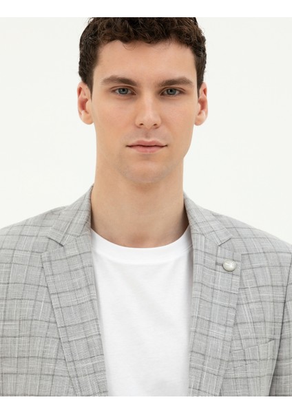 Erkek Gri Ex. Slim Fit Yün Karışımlı Ceket 50284931-VR024 fiyatları