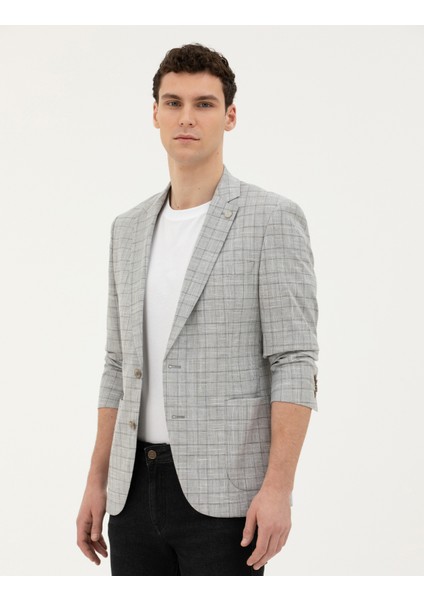 Erkek Gri Ex. Slim Fit Yün Karışımlı Ceket 50284931-VR024 modelleri