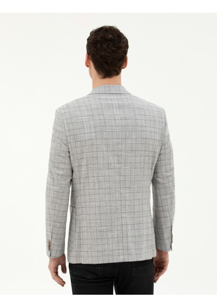 Erkek Gri Ex. Slim Fit Yün Karışımlı Ceket 50284931-VR024 indirimleri