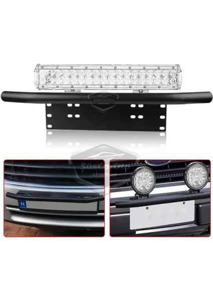 Her Araca Uyumlu Plaka Altlığı ve Koruma Demiri Sis Ayağı Suv 4x4 Off Road LED Montaj Braketi Plakalık LED Bağlantı Ayağı Krom modelleri