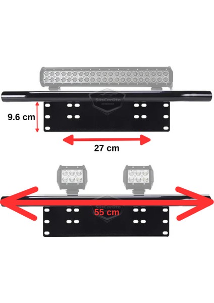 Her Araca Uyumlu Plaka Altlığı ve Koruma Demiri Sis Ayağı Suv 4x4 Off Road LED Montaj Braketi Plakalık LED Bağlantı Ayağı Krom fırsatları
