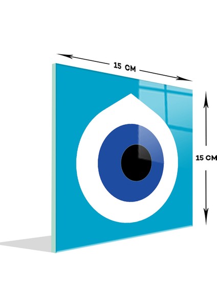 Cam Gider Kapağı | Nazar Boncuğu | 4'lü Takım | 15CM x 15CM