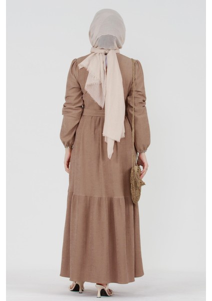 Şura Fitilli Tesettür Elbise-Vizon indirimleri