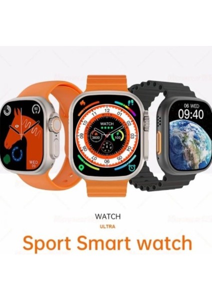 1.5" - 2" C4U I8 Ultra Max Watch Akıllı Saat Arama Bildirim Okuma Erkek Kadın Ios Android Hd Ekran