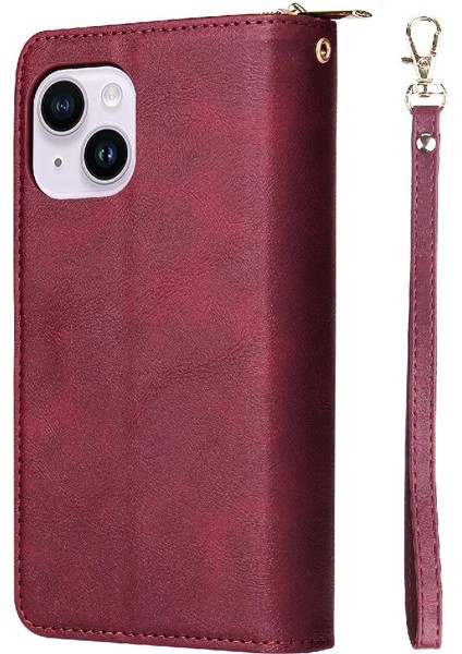 Iphone 14 Için Artı El Kayışı Kart Tutucu Çevirin Cüzdan Telefon Kılıfı (Yurt Dışından)