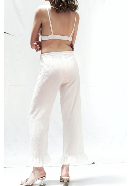 Beyaz Keten Bralet-Pantolon Takım fiyatları