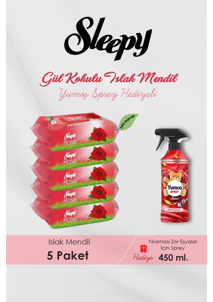 250 Adet Gül Kokulu Islak Havlu, Amber Oda Kokusu Hediyeli
