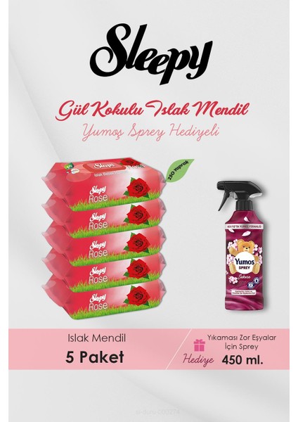 250 Adet Gül Kokulu Islak Havlu, Sakura Oda Kokusu Hediyeli