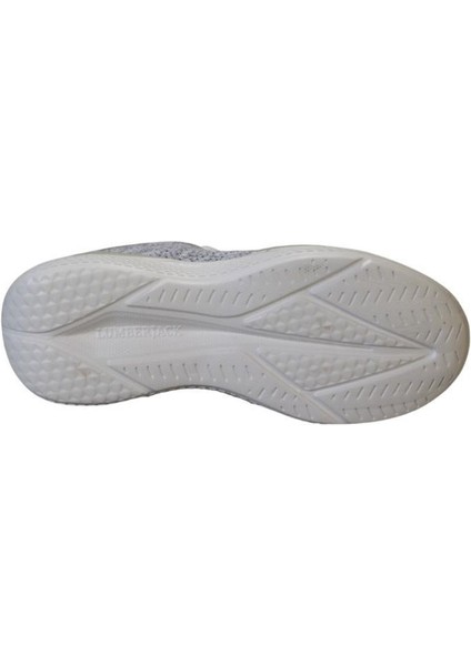 Kadın Gri Çift Örgü Fileli Memory Foam Hafıza Taban Bağcıklı Sneacer Spor Ayakkabı