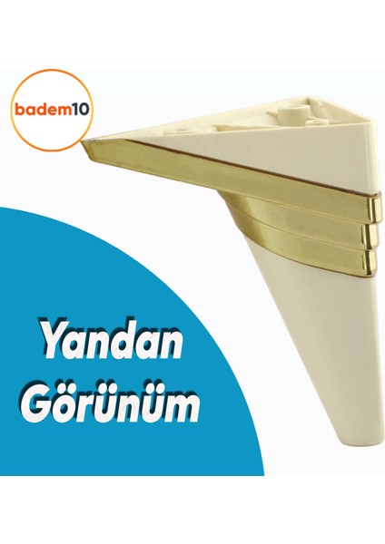 Golden Köşe Lüks Mobilya Grubu Kanepe Sehpa Tv Ünitesi Koltuk Ayağı 14 cm Krem Altın Baza Ayakları modelleri