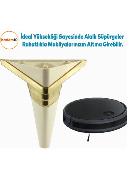 Golden Köşe Lüks Mobilya Grubu Kanepe Sehpa Tv Ünitesi Koltuk Ayağı 14 cm Krem Altın Baza Ayakları indirimleri