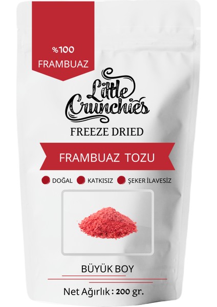 Freeze Dried Frambuaz Tozu - 200 Gr. - Büyük Boy - Dondurularak Kurutulmuş