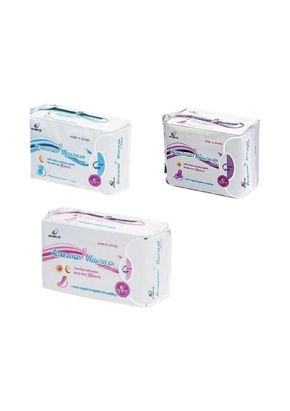 Nktcollection Kadın Airiz 3lü Set Gündüz Hijyenik Ped 10'lu Günlük Hijyenik Ped 30'lu Gece Hi