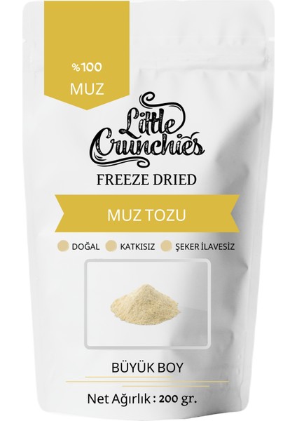 Little Crunchies Freeze Dried Muz Tozu - 200 Gr. - Büyük Boy - Dondurularak Kurutulmuş