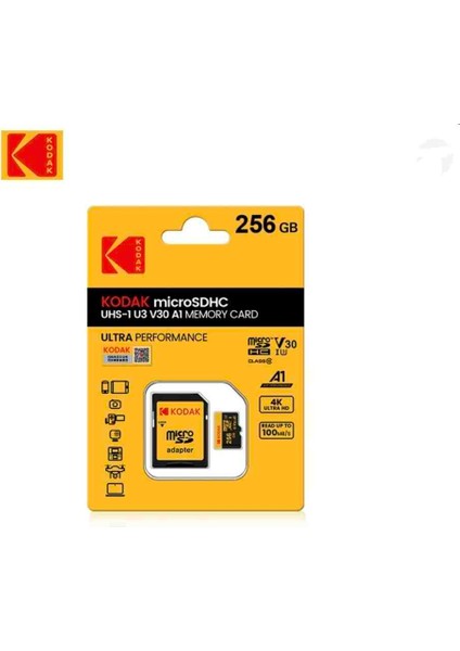 256Gb.Micro Sd Hafıza Kartı Clas 10 4K Uv3 V30 A1 Ultra Performans Hafıza Kartı Orjinal