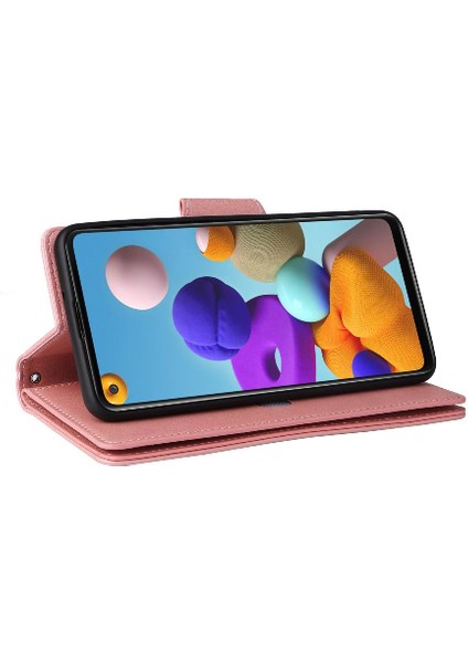 Samsung Galaxy A21S Fermuar Cüzdan Kapak Için Kılıf ile El Kayışı Kartı (Yurt Dışından) modelleri