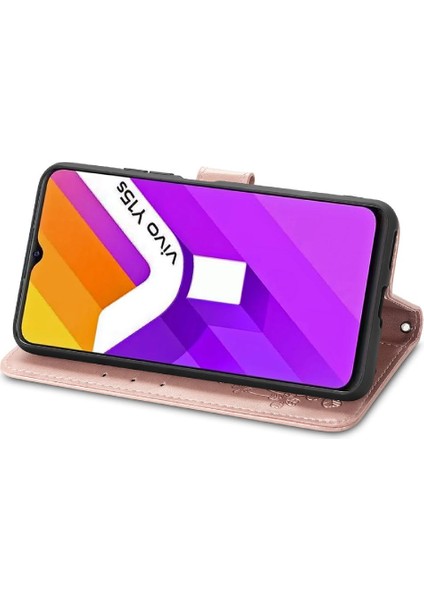 Vivo Y15S Dört Yapraklı Yonca Deri Kılıf Için Kılıf Zarif Iş Çevirme (Yurt Dışından) modelleri