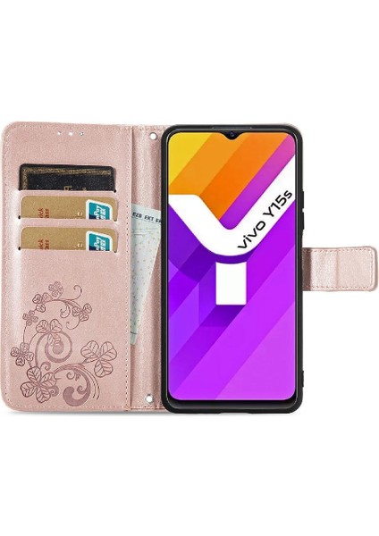 Vivo Y15S Dört Yapraklı Yonca Deri Kılıf Için Kılıf Zarif Iş Çevirme (Yurt Dışından) indirimleri