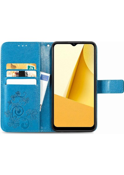 Vivo Y16 Flip Kapak Için Kılıf Zarif Iş Kısa Kayış Deri Kılıf (Yurt Dışından)