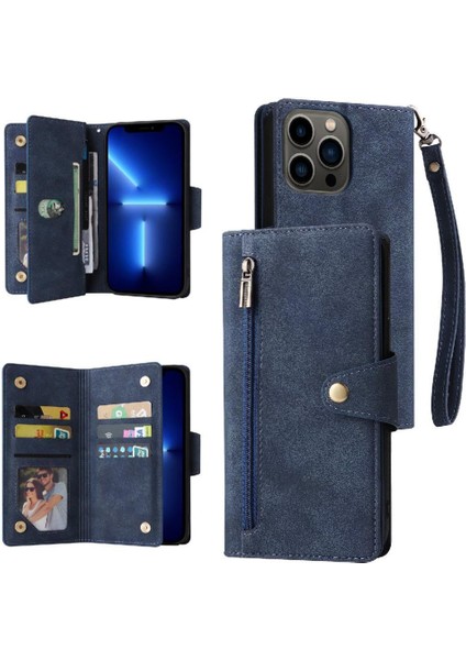 El Kayışı Fermuar Cüzdan Kapak ile iphone 13 Pro Kart Tutucu Için Kılıf (Yurt Dışından)