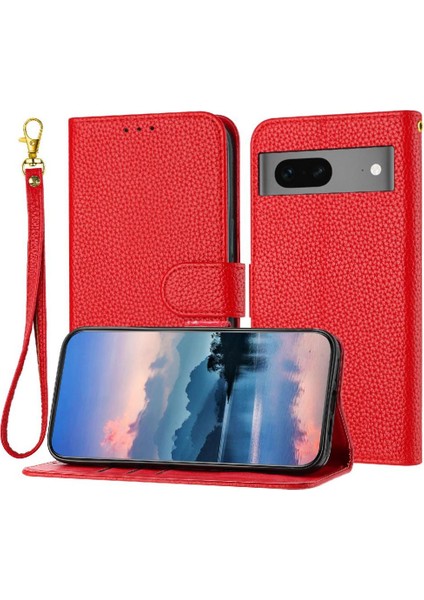 Google Piksel 7 Için Telefon Kılıfı Pu Deri Cüzdan Litch Desen Flip Folio (Yurt Dışından)