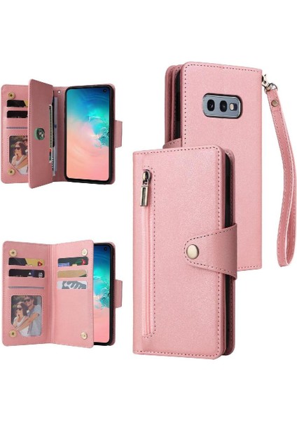Samsung Galaxy S10E Fermuar Cüzdan Kapak Kart Tutucu El ile (Yurt Dışından)