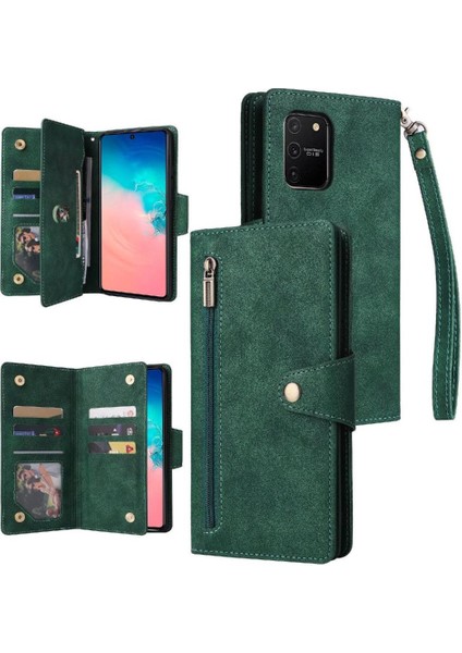 Samsung Galaxy S10 Lite Için Kılıf Kart Tutucu Fermuar Cüzdan Kapak Manyetik (Yurt Dışından)