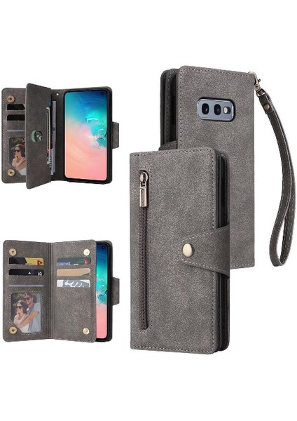 Samsung Galaxy S10E Fermuar Cüzdan Kapak Kart Tutucu El ile (Yurt Dışından)