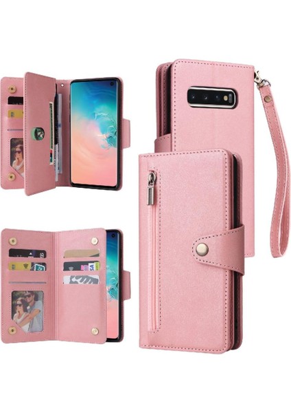 Samsung Galaxy S10 Kart Tutucu Fermuar Cüzdan Kapak El ile (Yurt Dışından)