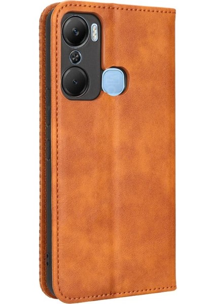 Infinix Sıcak 12 Pro Cüzdan Manyetik Kapatma Pu Deri Kılıf (Yurt Dışından)