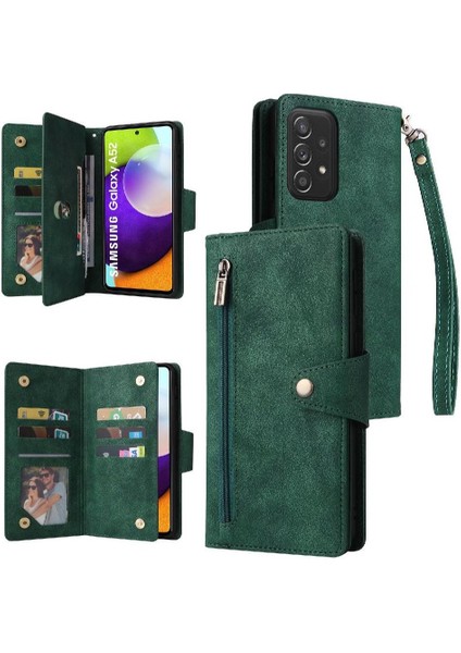 Samsung Galaxy Case 5g Fermuar Cüzdan Kapak Manyetik Deri Kart Durumda (Yurt Dışından)