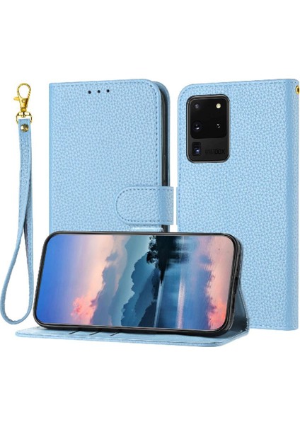 Samsung Galaxy S20 Ultra Litchi Desen Pu Deri Flip Kart Için Telefon Kılıfı (Yurt Dışından)
