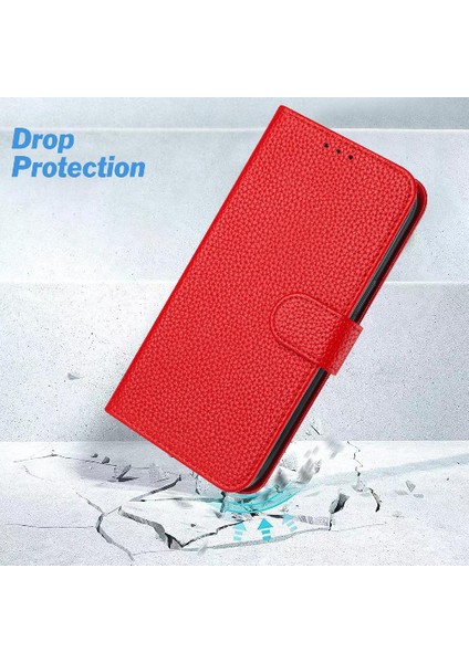 Telefon Kılıfı Için Oppo Oppo 5g Pu Deri Cüzdan Kart Yuvaları Tutucu Litchi Flip (Yurt Dışından)