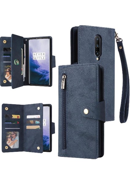 Oneplus 7 Pro Için Kılıf El Kayışı Kart Tutucu Kapak ile Manyetik Deri (Yurt Dışından)