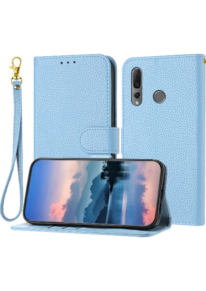 Telefon Kılıfı Için Huawei Y9 Başbakan 2019 Litchi Desen Flip Folio Pu Deri (Yurt Dışından)