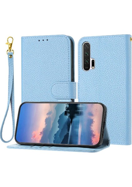 Onur 20 Pro Için Telefon Kılıfı Kart Yuvaları Tutucu Litchi Desen Flip Folio Pu (Yurt Dışından)