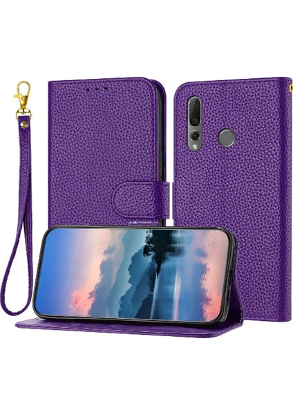 Telefon Kılıfı Için Huawei Y9 Başbakan 2019 Litchi Desen Flip Folio Pu Deri (Yurt Dışından)