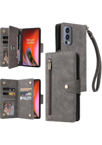 Oneplus Nord 2 Fermuar Cüzdan Kapak Için Kılıf El ile Manyetik Deri (Yurt Dışından)