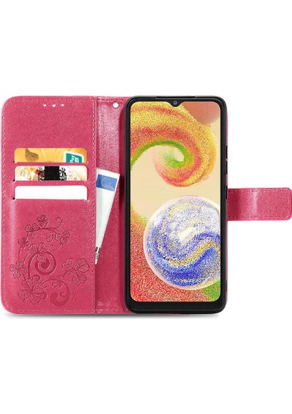 Samsung Galaxy A04 Zarif Iş Deri Kılıf Kısa Kayış (Yurt Dışından)
