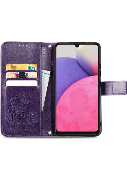 Samsung Galaxy A33 5g Deri Kılıf Dört Yapraklı Yonca Kısa Kayış (Yurt Dışından) modelleri