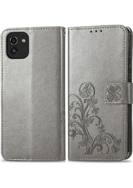 Samsung Galaxy A03 Zarif Iş Dört Yapraklı Yonca Kapak Çevirin (Yurt Dışından)
