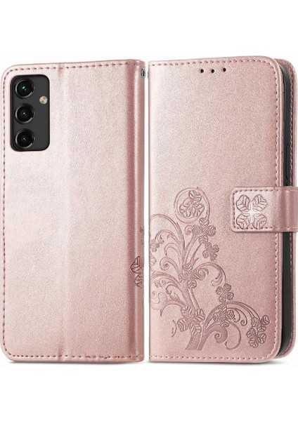 Samsung Galaxy A14 5g Flip Kapak Için Kılıf Kısa Kayış Dört Yapraklı Yonca (Yurt Dışından)