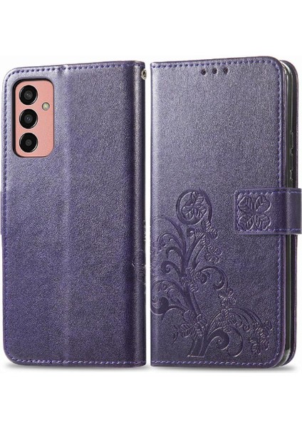 Samsung Galaxy M13 4g Flip Kapak Için Kılıf Zarif Iş Dört Yaprak (Yurt Dışından)